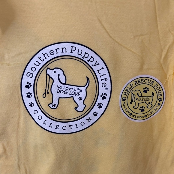 Southern Spirit Puppy Life Sunny Yellow Short Sleeve Tee Generous Size Sm NWT - Picture 3 of 14